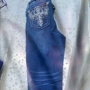 Women's Blue Embellished Jeans